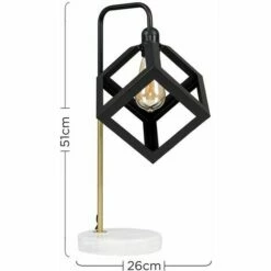 MINISUN Talisman Marble Base Table Lamp In Gold With Puzzle Shade - No Bulb -MINISUN Shop 8745656 4