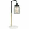 MINISUN Talisman Marble Base Table Lamp In Gold With Ribbed Jar Shade - No Bulb -MINISUN Shop 8745674 1