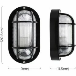 MINISUN Outdoor Garden Security Bulkhead Wall Light IP44 Rated - Black -MINISUN Shop 8745725 4