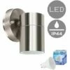 MINISUN Modern Stainless Steel Outdoor Down Wall Light - IP44 Rated + GU10 LED Bulb - Warm White -MINISUN Shop 8745749 1