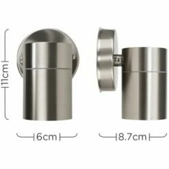 MINISUN Modern Stainless Steel Outdoor Down Wall Light - IP44 Rated + GU10 LED Bulb - Warm White -MINISUN Shop 8745749 4