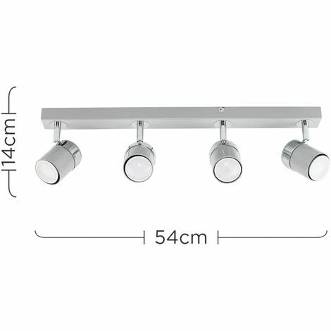 MINISUN Rosie Spotlight Bar 4 Way Ceiling Light Fitting - Grey - No Bulbs MINISUN Rosie Spotlight Bar 4 Way Ceiling Light Fitting - Grey - No Bulbs -MINISUN Shop 8745786 4