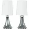 MINISUN 2 X Trumpet Touch Dimmer Table Lamps + 5W LED Candle Bulbs - White -MINISUN Shop 8745828 1