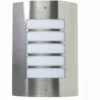 MINISUN Stainless Steel & Frosted Lens IP44 Outdoor Wall Security Light + 4W LED Candle Bulb - Cool White -MINISUN Shop 8745852 1