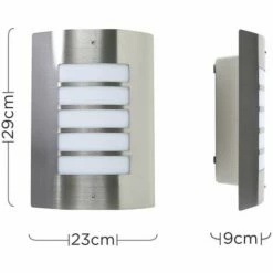 MINISUN Stainless Steel & Frosted Lens IP44 Outdoor Wall Security Light + 4W LED Candle Bulb - Cool White -MINISUN Shop 8745852 4