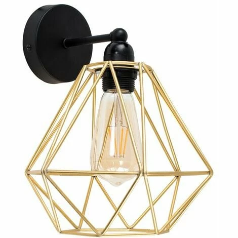 MINISUN Cambourne Industrial Wall Light with Cage Shade - Gold - No Bulb MINISUN Cambourne Industrial Wall Light With Cage Shade - Gold - No Bulb -MINISUN Shop 8745872 1