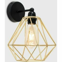 MINISUN Cambourne Industrial Wall Light With Cage Shade - Gold - No Bulb 3 MINISUN Cambourne Industrial Wall Light With Cage Shade - Gold - No Bulb -MINISUN Shop 8745872 2