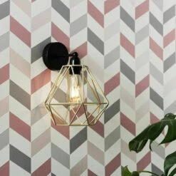 MINISUN Cambourne Industrial Wall Light With Cage Shade - Gold - No Bulb 4 MINISUN Cambourne Industrial Wall Light With Cage Shade - Gold - No Bulb -MINISUN Shop 8745872 3