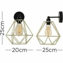 MINISUN Cambourne Industrial Wall Light With Cage Shade - Gold - No Bulb 5 MINISUN Cambourne Industrial Wall Light With Cage Shade - Gold - No Bulb -MINISUN Shop 8745872 4