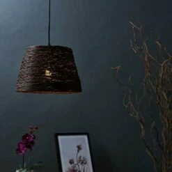 MINISUN Wicker Rattan Tapered Ceiling Pendant Light Shade - Brown -MINISUN Shop 8745909 3