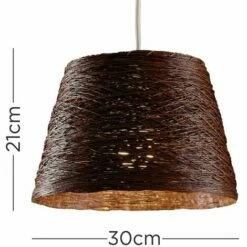 MINISUN Wicker Rattan Tapered Ceiling Pendant Light Shade - Brown -MINISUN Shop 8745909 4