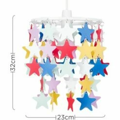 MINISUN Children'S Bedroom / Multi Coloured Stars Ceiling Pendant Light Shade -MINISUN Shop 8745952 4