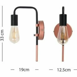MINISUN Industrial Copper & Black Plug In Swing Arm Wall Light - No Bulb -MINISUN Shop 8745962 4
