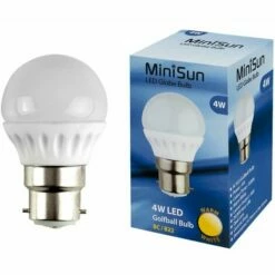 MINISUN 4W LED BC B22 Golfball Long Life Light Bulb - Single