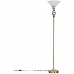 Front Page 35 MINISUN Memphis Barley Twist Uplighter Floor Lamp - Antique Brass