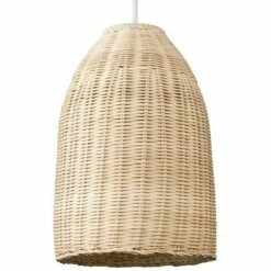 MINISUN Rattan Basket Ceiling Pendant Light Shade In A Natural Wicker Finish
