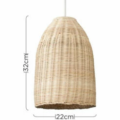 MINISUN Rattan Basket Ceiling Pendant Light Shade In A Natural Wicker Finish -MINISUN Shop 8746022 3