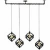 MINISUN Industrial Black 4 Way Bar Wrap Over Ceiling Light + Puzzle Cube Black Metal Shades -MINISUN Shop 8746047 1