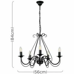 MINISUN Vintage 5 Way Ceiling Light Chandelier - Black -MINISUN Shop 8746217 4