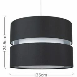 MINISUN 2 Tier Ceiling Pendant Light Shade - Black & White - No Bulb -MINISUN Shop 8746232 2