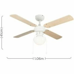 MINISUN 42" Ceiling Fan With Lights Blades Cooling System - White - No Bulb -MINISUN Shop 8746309 4