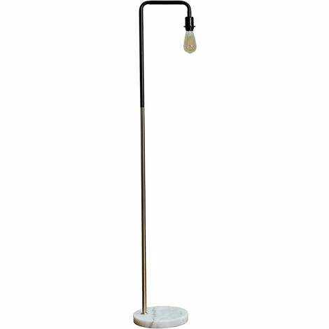 MINISUN Metal Floor Lamp with a Marble Base + 6W LED Filament Light Bulb - Chrome MINISUN Metal Floor Lamp With A Marble Base + 6W LED Filament Light Bulb - Chrome -MINISUN Shop 8746322 1
