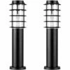 MINISUN 2 X Outdoor Stainless Steel Bollard Lantern Light Post 450mm - Black - No Bulbs 1 MINISUN 2 X Outdoor Stainless Steel Bollard Lantern Light Post 450mm - Black - No Bulbs -MINISUN Shop 8746374 1
