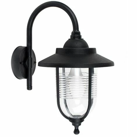 MINISUN Outdoor Black Swan Neck Wall Light Lantern - IP44 + 6W LED Es E27 Bulb MINISUN Outdoor Black Swan Neck Wall Light Lantern - IP44 + 6W LED Es E27 Bulb -MINISUN Shop 8746402 1
