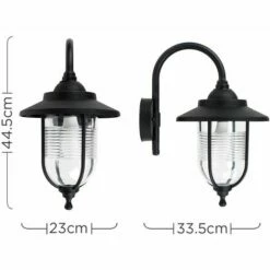 MINISUN Outdoor Black Swan Neck Wall Light Lantern - IP44 + 6W LED Es E27 Bulb 5 MINISUN Outdoor Black Swan Neck Wall Light Lantern - IP44 + 6W LED Es E27 Bulb -MINISUN Shop 8746402 4