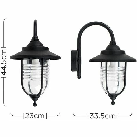 MINISUN Outdoor Black Swan Neck Wall Light Lantern - IP44 + 6W LED Es E27 Bulb MINISUN Outdoor Black Swan Neck Wall Light Lantern - IP44 + 6W LED Es E27 Bulb -MINISUN Shop 8746402 4