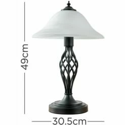 MINISUN Traditional Table Lamps Barley Twist Bedside Lights With Glass Shade - Black -MINISUN Shop 8746463 4