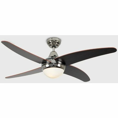 MINISUN 122cm Cooling Ceiling Fan with Remote Control 4 Blade Chrome & Wood - No Bulbs MINISUN 122cm Cooling Ceiling Fan With Remote Control 4 Blade Chrome & Wood - No Bulbs -MINISUN Shop 8746465 2