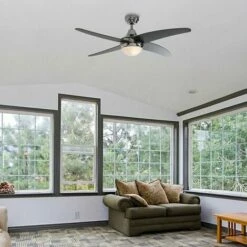 MINISUN 122cm Cooling Ceiling Fan With Remote Control 4 Blade Chrome & Wood - No Bulbs 4 MINISUN 122cm Cooling Ceiling Fan With Remote Control 4 Blade Chrome & Wood - No Bulbs -MINISUN Shop 8746465 3