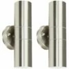 MINISUN 2 X Stainless Steel Up/Down IP44 Outdoor Security Wall Lights - No Bulbs -MINISUN Shop 8746510 1