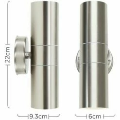 MINISUN 2 X Stainless Steel Up/Down IP44 Outdoor Security Wall Lights - No Bulbs 5 MINISUN 2 X Stainless Steel Up/Down IP44 Outdoor Security Wall Lights - No Bulbs -MINISUN Shop 8746510 4