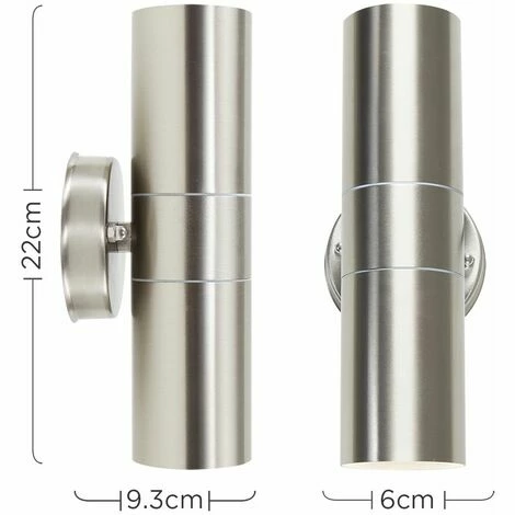 MINISUN 2 x Stainless Steel Up/Down IP44 Outdoor Security Wall Lights - No Bulbs MINISUN 2 X Stainless Steel Up/Down IP44 Outdoor Security Wall Lights - No Bulbs -MINISUN Shop 8746510 4