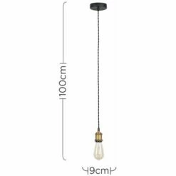 MINISUN Industrial Antique Brass Suspended Ceiling Pendant Light Fitting -MINISUN Shop 8746566 4