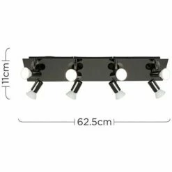 MINISUN Rectangular Plate 8 Way Adjustable GU10 Ceiling Spotlight - Black Chrome -MINISUN Shop 8746612 4
