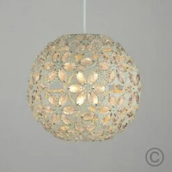 MINISUN Moroccan Shabby Chic Cream Metal Jewel Ball Ceiling Pendant Light Shade -MINISUN Shop 8746618 2