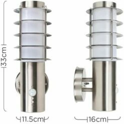 MINISUN Outdoor Pir Sensor Stainless Steel Wall Light Lantern + 13W Es E27 Bulb -MINISUN Shop 8746624 4