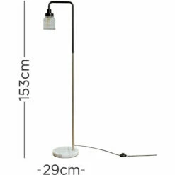 MINISUN Talisman Marble Base Floor Lamp In Brushed Chrome With Ribbed Jar Shade - No Bulb 5 MINISUN Talisman Marble Base Floor Lamp In Brushed Chrome With Ribbed Jar Shade - No Bulb -MINISUN Shop 8746661 4