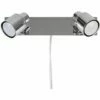 MINISUN 2 Way Adjustable Wall Spotlight + Plug, Cable & Switch In Chrome - No Bulbs -MINISUN Shop 8746707 1