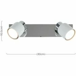 MINISUN 2 Way Adjustable Wall Spotlight + Plug, Cable & Switch In White - No Bulbs -MINISUN Shop 8746717 4