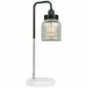 MINISUN Talisman Marble Base Table Lamp In Brushed Chrome With Ribbed Jar Shade - No Bulb -MINISUN Shop 8746783 1