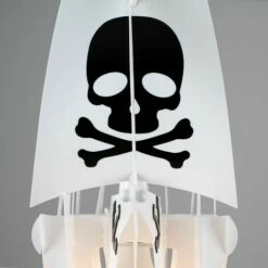 MINISUN Cool Children'S White Pirate Ship Bedroom Ceiling Pendant Light Shade - No Bulb -MINISUN Shop 8746793 3