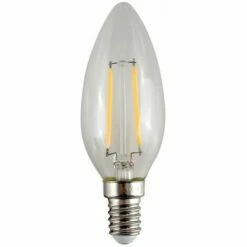 MINISUN 2W SES E14 LED Filament Candle Bulb 2700K Warm White - Single