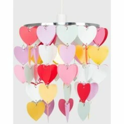 MINISUN Girls Bedroom Pink Red White Hearts Ceiling Light Shade Pendant Lampshade -MINISUN Shop 8746871 2