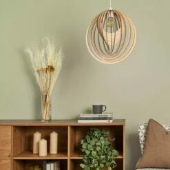 MINISUN Wooden Spiral Ceiling Pendant Light Shade Droplet Lampshade Lighting -MINISUN Shop 8746894 3