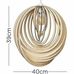 MINISUN Wooden Spiral Ceiling Pendant Light Shade Droplet Lampshade Lighting -MINISUN Shop 8746894 4