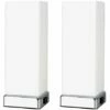 MINISUN 2 X Chrome & Frosted Glass Bedside Touch Table Lamps With USB Charging Port - Add LED Bulbs -MINISUN Shop 8746896 1
